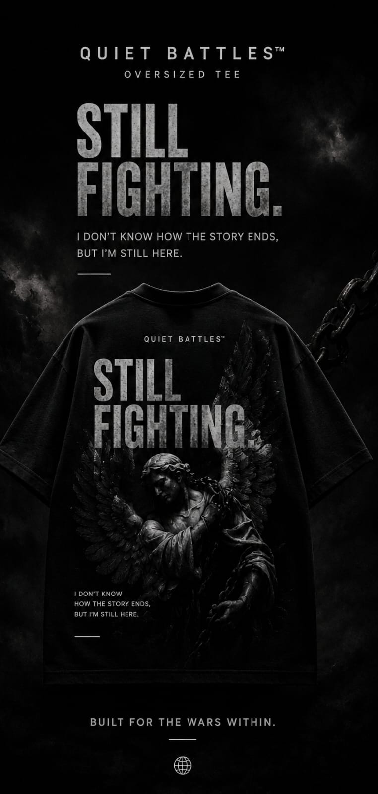 Still Fighting - Black Oversized Tee